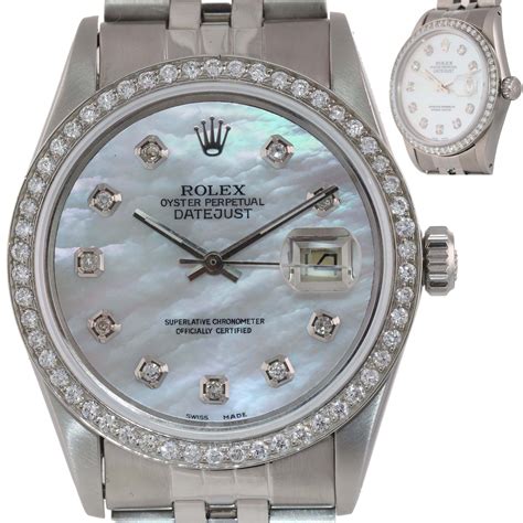 rolex datejust 2 steel and white gold|Rolex 36mm Datejust with diamonds.